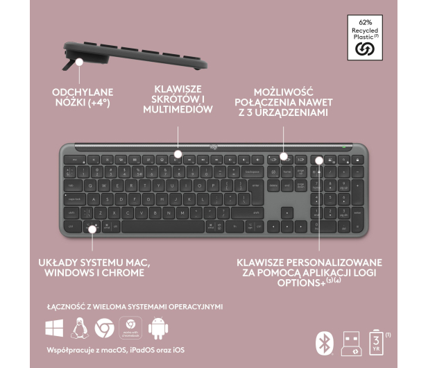 LOGITECH K950 Signature Slim 920-012465 grafitowa US - 1233203 - zdjęcie 14